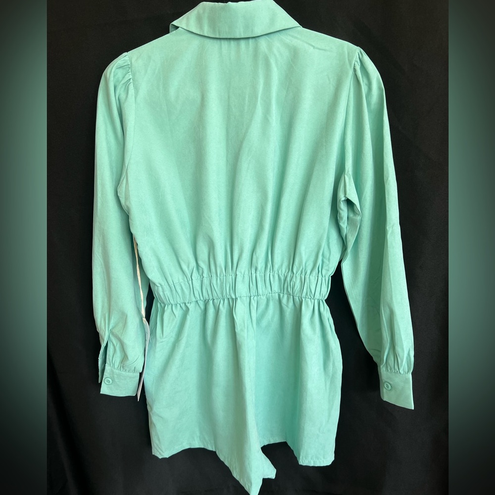 🆕 💚 NWT LUMIERE Stunning Mint Green Romper | Size Small - Picture 9 of 11